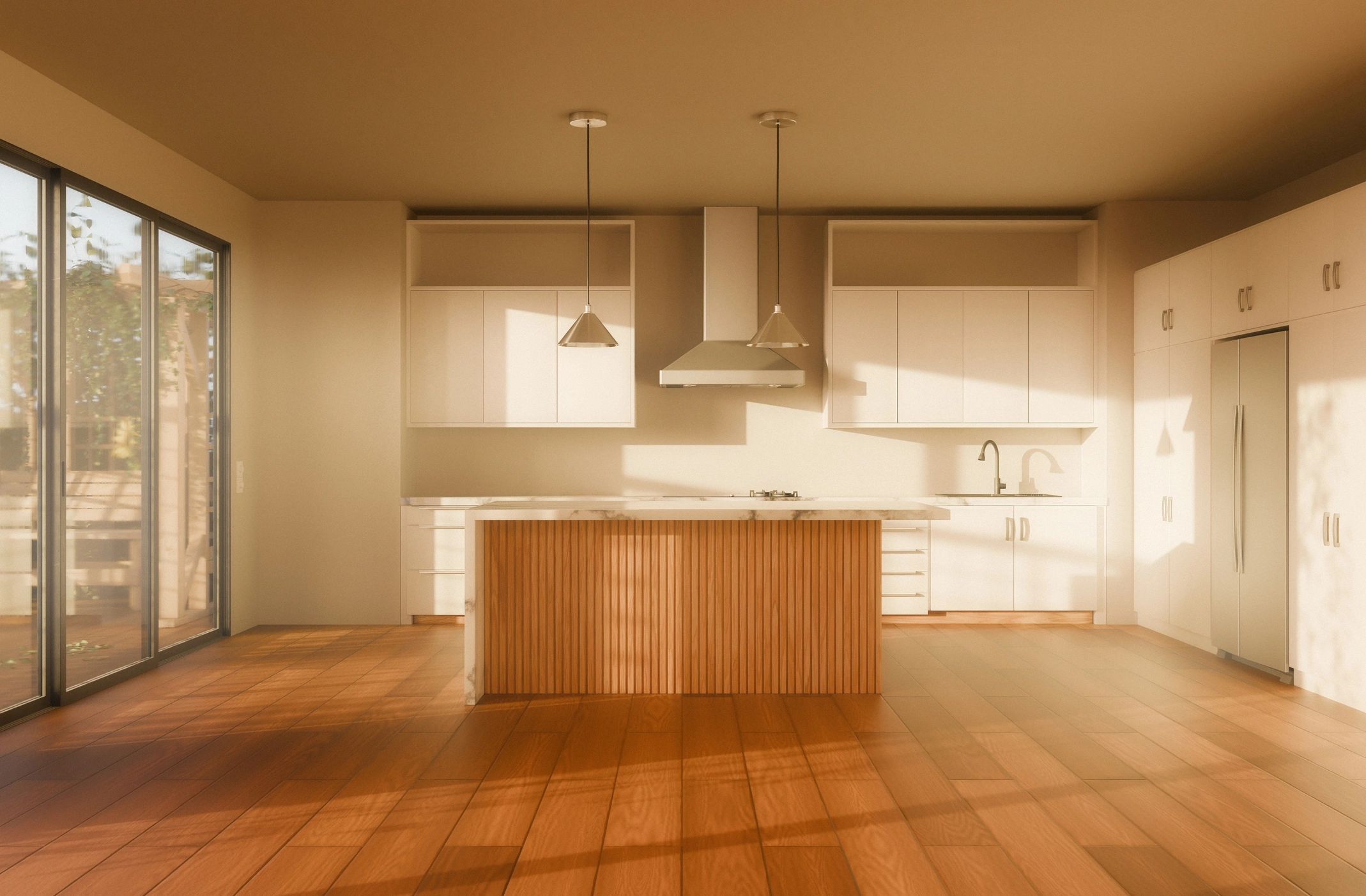 Bright modern interior with sleek contemporary finishes