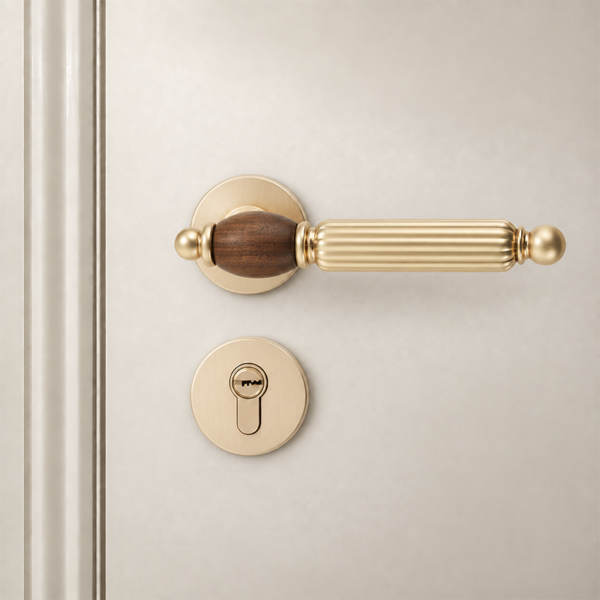 Retro Zinc Alloy Silent Door Handle and Lock Set