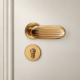 Antique Gold Split Door Handle and Lock Set for Interior Doors