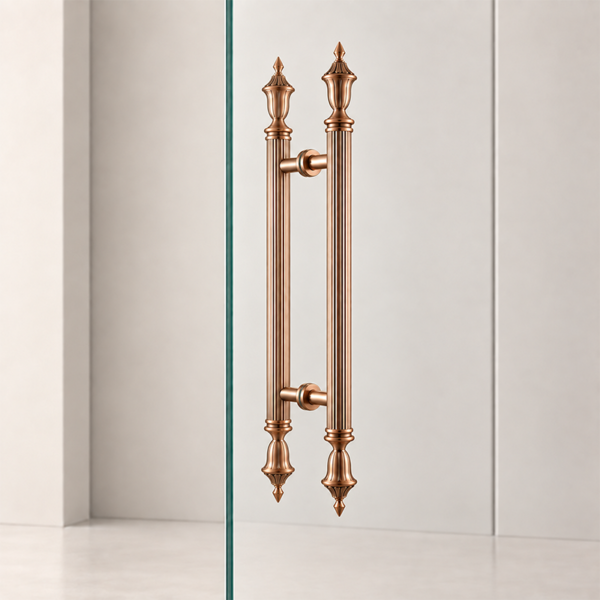 Luxury Crown Finial Glass Door Pull Handle