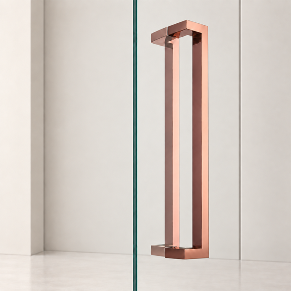 Modern Stainless Steel Double-Bend Glass Door Pull Handle