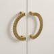 Semi-Circular Gold Brass Cabinet Pull Handles – Nordic Style, 2-Piece Set