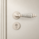 French-Style Beige Ceramic Silent Door Handle and Lock Set