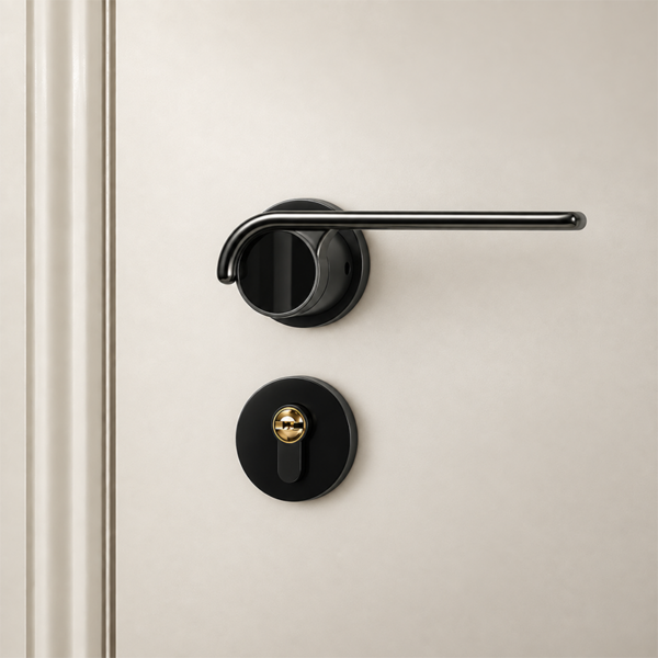 Aluminum Alloy Privacy Door Handle and Lock Set for Bedrooms and Bathrooms