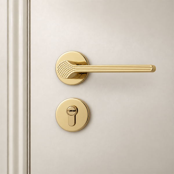 Zinc Alloy Silent Door Handle and Lock Set – French Style