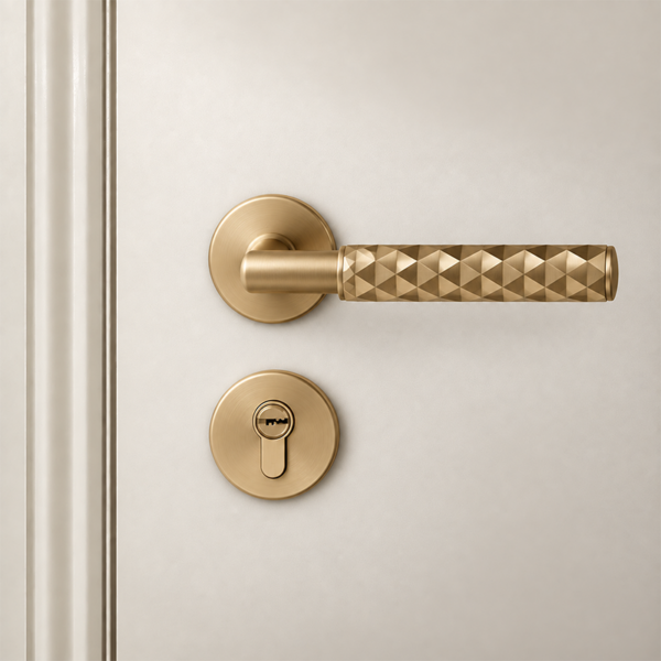 Luxury Minimalist Silent Door Handle and Lock Set for Bedrooms