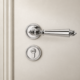 European-Style Silver Zinc Alloy Quiet Door Handle and Lock Set