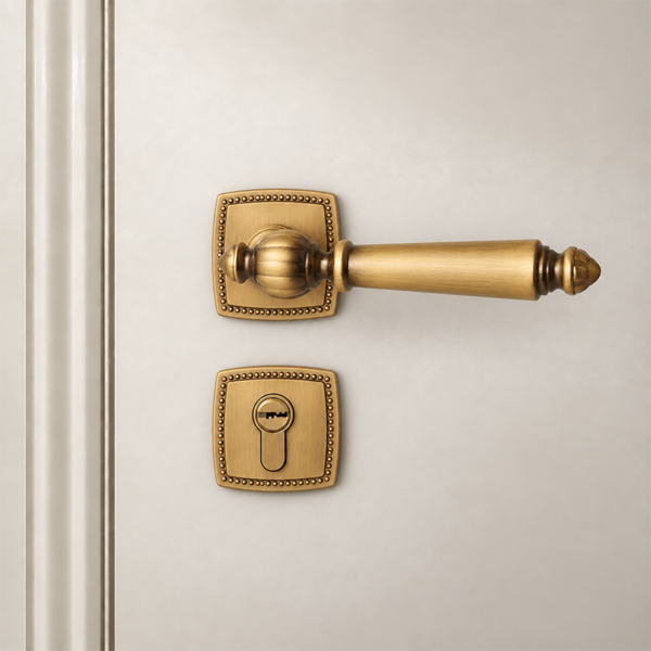 Retro Zinc Alloy Silent Keyless Privacy Door Handle and Lock Set