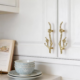 Decorative Flower-Shaped Brass Cabinet Pulls - 2-Piece Set