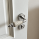 French-Style Beige Ceramic Silent Door Handle and Lock Set