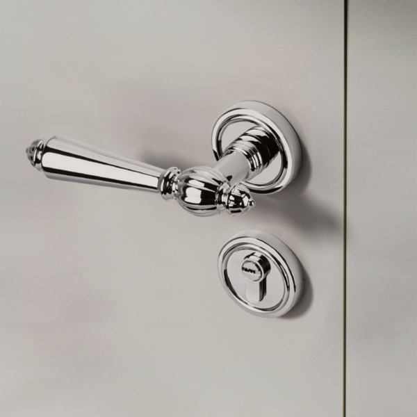 European-Style Silver Zinc Alloy Quiet Door Handle and Lock Set