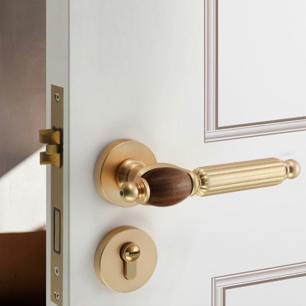 Retro Zinc Alloy Silent Door Handle and Lock Set