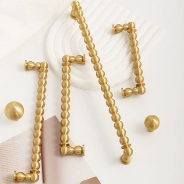 Decorative Brass Cabinet Pull Handles - 2-Piece Set