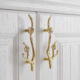 Decorative Flower-Shaped Brass Cabinet Pulls - 2-Piece Set