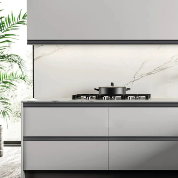 Modern Concealed G-Shaped Aluminum Cabinet Pulls 400mm – 2-Piece Set