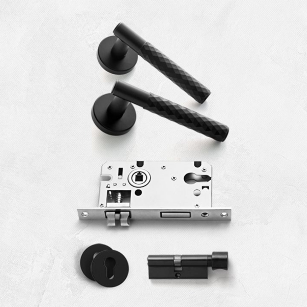 Luxury Minimalist Silent Door Handle and Lock Set for Bedrooms
