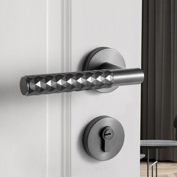 Luxury Minimalist Silent Door Handle and Lock Set for Bedrooms