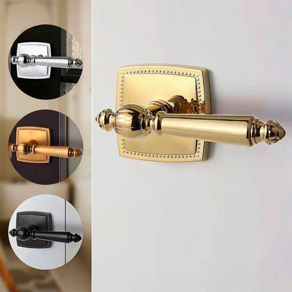 Retro Zinc Alloy Silent Keyless Privacy Door Handle and Lock Set