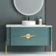 3 Modern Semi-Circular Aluminum Cabinet Pull Handles - 2-Piece Set