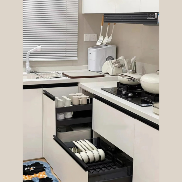 Modern Concealed G-Shaped Aluminum Cabinet Pulls 400mm – 2-Piece Set