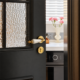 French-Style Beige Ceramic Silent Door Handle and Lock Set