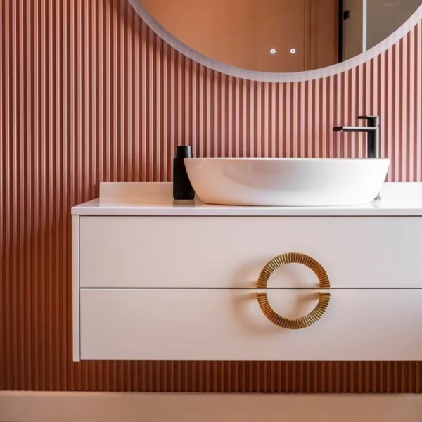 Semi-Circular Gold Brass Cabinet Pull Handles – Nordic Style, 2-Piece Set
