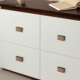 Modern Walnut Wood Zinc Alloy Cabinet Pull Handles - 2-Piece Set