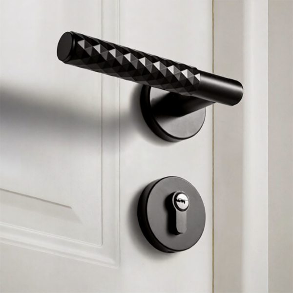 Luxury Minimalist Silent Door Handle and Lock Set for Bedrooms
