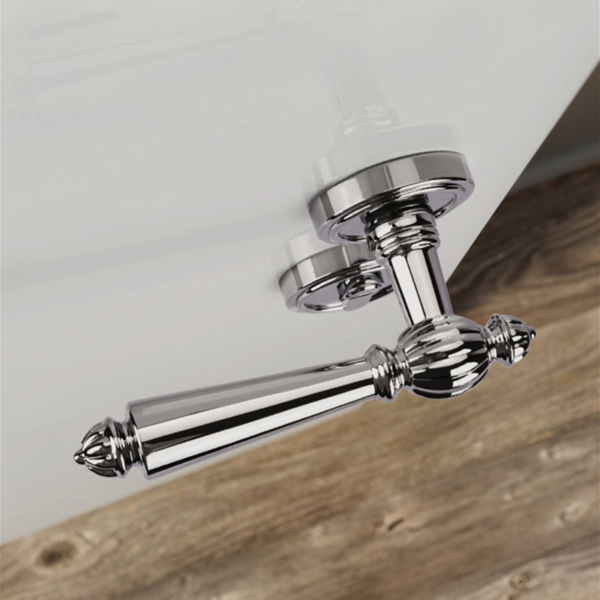 European-Style Silver Zinc Alloy Quiet Door Handle and Lock Set