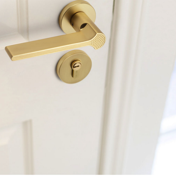 5 Zinc Alloy Silent Door Handle and Lock Set – French Style