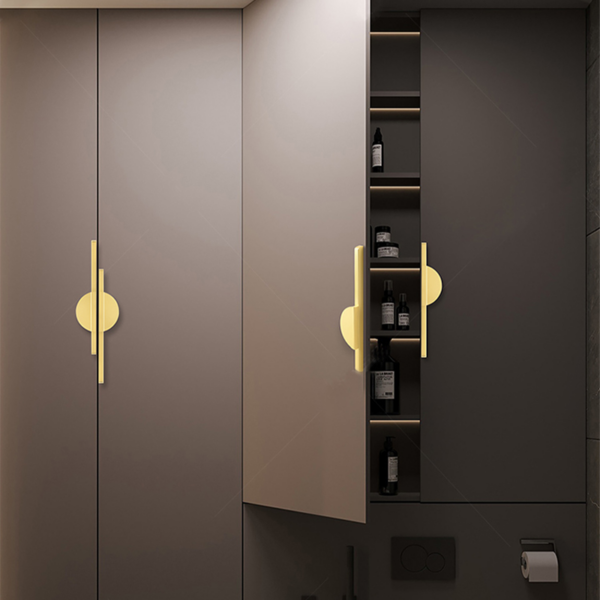 7 Modern Semi-Circular Aluminum Cabinet Pull Handles - 2-Piece Set