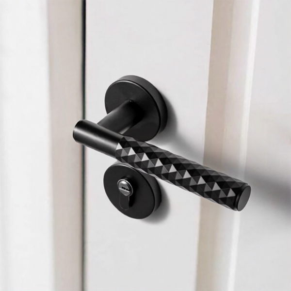 Luxury Minimalist Silent Door Handle and Lock Set for Bedrooms