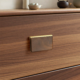 Modern Walnut Wood Zinc Alloy Cabinet Pull Handles - 2-Piece Set