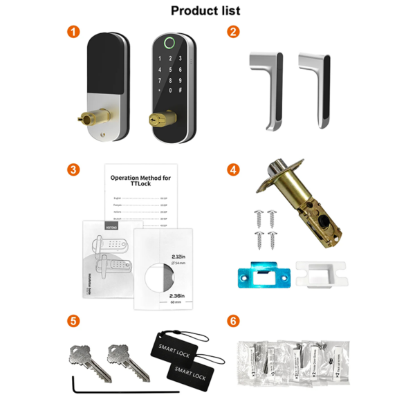 Smart Door Handle Lock with Fingerprint, NFC and App Control