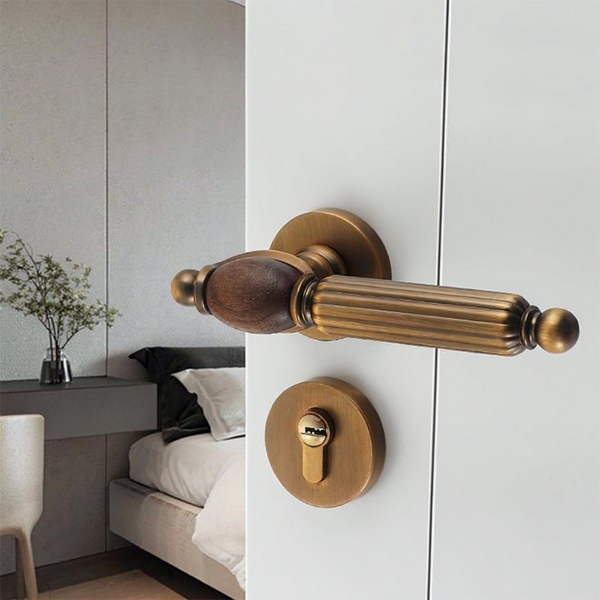 Retro Zinc Alloy Silent Door Handle and Lock Set