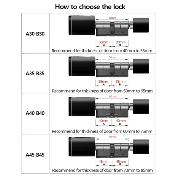 Smart Lock Cylinder with Fingerprint, PIN Code and Tuya App