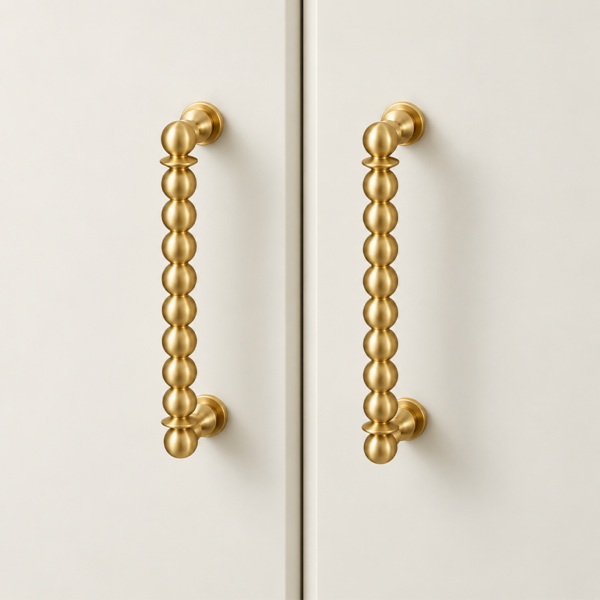 Decorative Brass Cabinet Pull Handles - 2-Piece Set