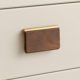 Modern Walnut Wood Zinc Alloy Cabinet Pull Handles - 2-Piece Set