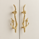Decorative Flower-Shaped Brass Cabinet Pulls - 2-Piece Set
