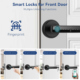 3 Smart Fingerprint Door Handle Lock with Keypad & Tuya App