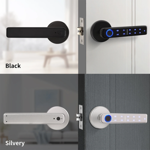 Keyless Fingerprint Door Handle with Dual-Row Keypad